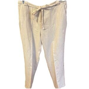 Lord and Taylor linen pants 16W creamy beige EUC